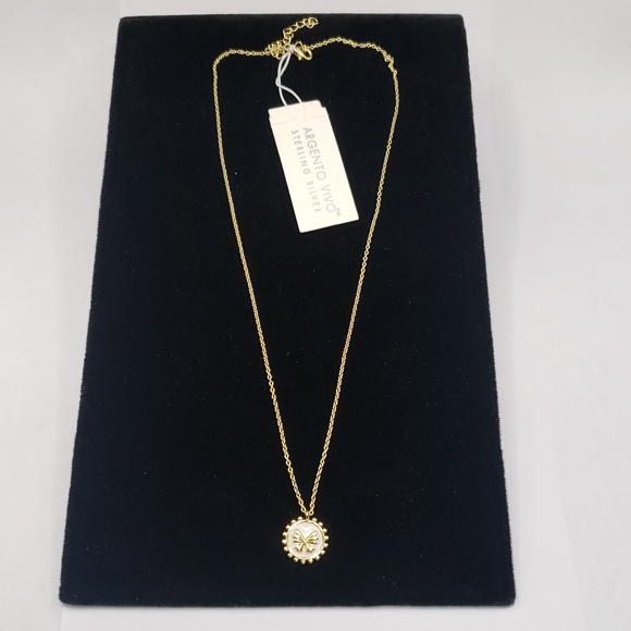 Argento Vivo Jewelry - Argento Vivo Sterling/Gold Plated Butterfly Medallion Necklace
